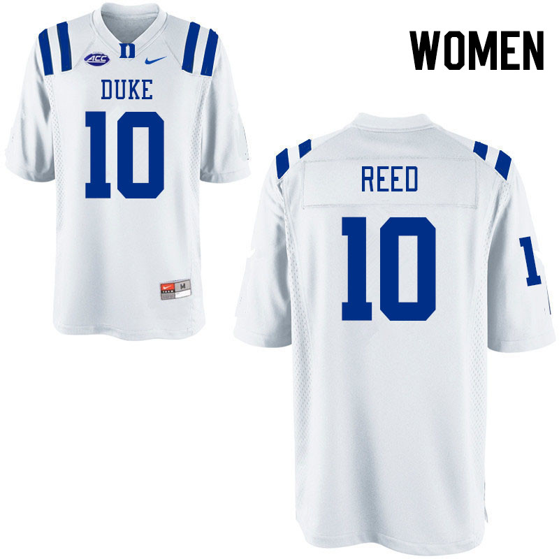 Women #10 Tyshon Reed Duke Blue Devils College Football Jerseys Stitched-White